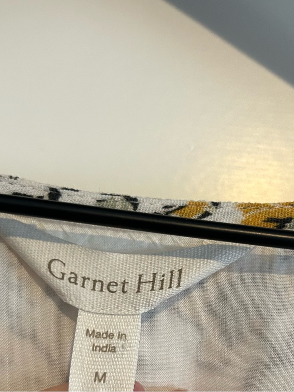 Garnet Hill Marina Crepe Dress in Gold Vines Floral Size Medium - Picture 7 of 9